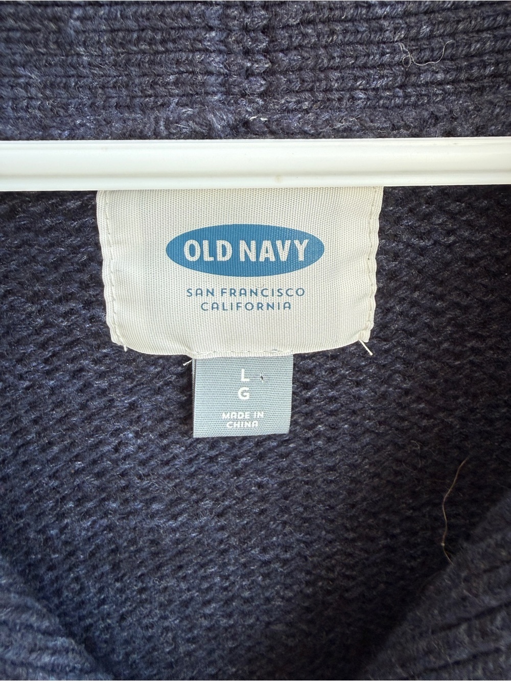 Old Navy Men’s Size L | Navy Shawl Collar Wool-Blend Cardigan Sweater | Fall - Picture 2 of 6